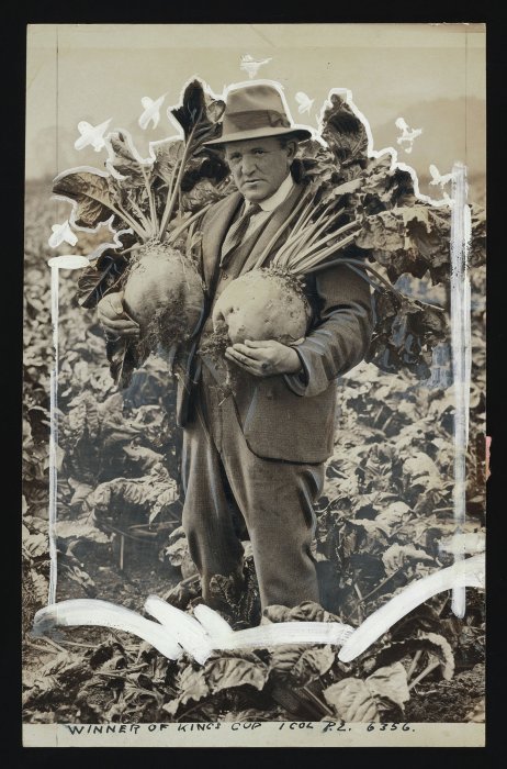 Man holding large vegetables