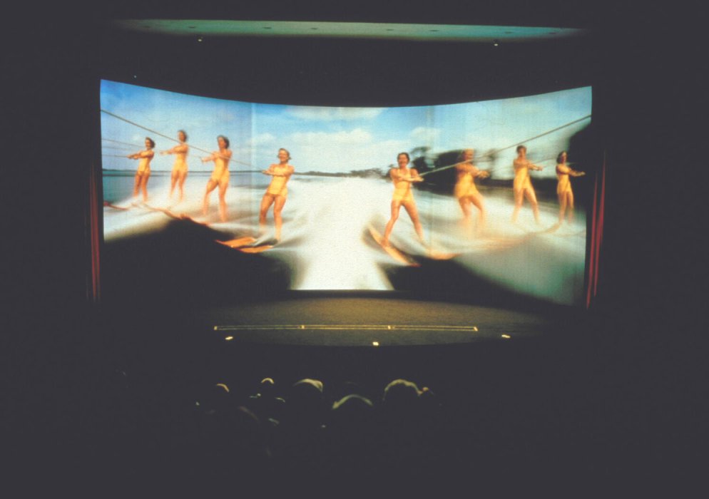 A photograph of a cinerama screen