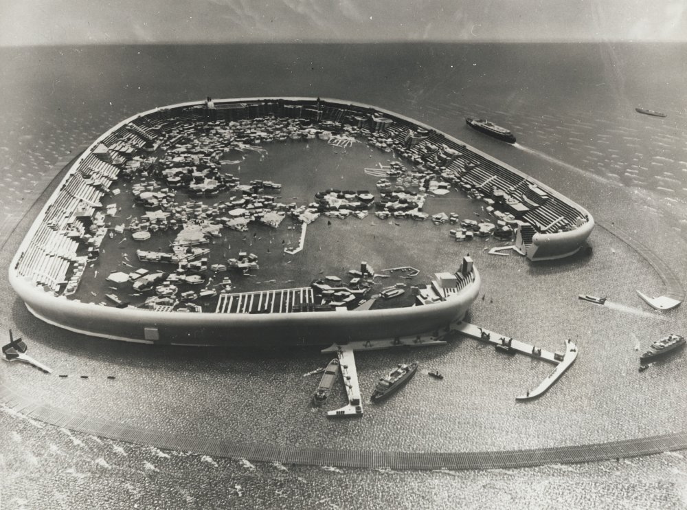 Model of ‘Sea City’, overhead view of whole resort