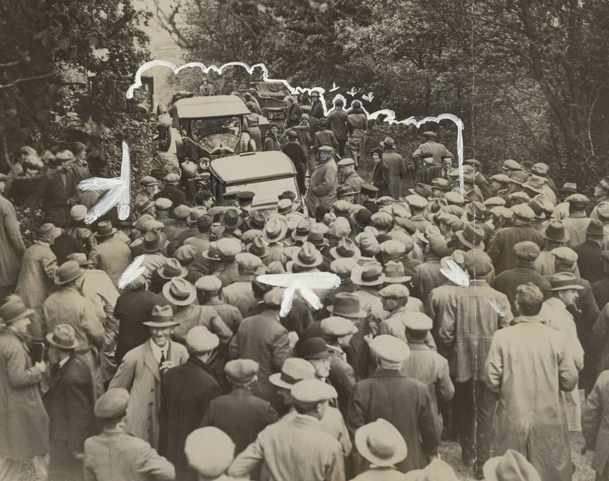 Crowds of people at an anti-tithe protest